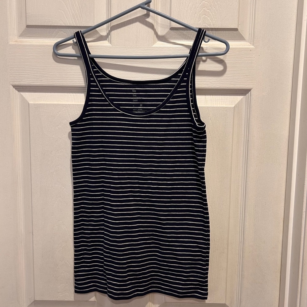 Gap The Essential Cami Navy White Striped Tank Top‎ Size M